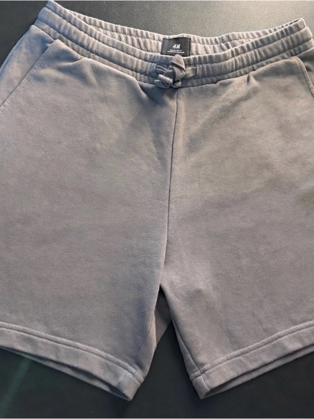 H&M Men's Dark Gray Fleece Drawstring Shorts